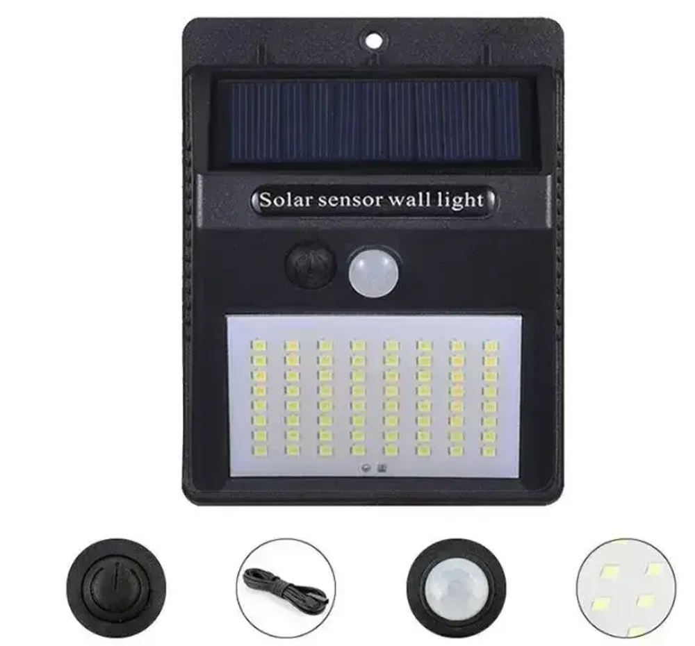 Дачный светильник с выносной панелью Nl-2m с датчиком движения / Уличный светодиодный светильник на солнечной батарее