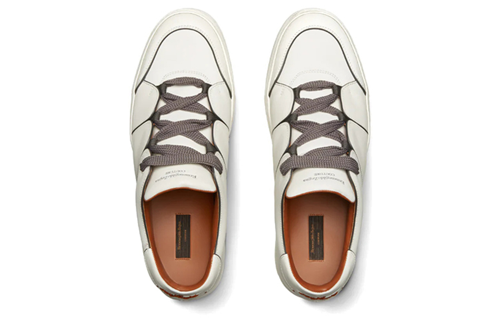 Ermenegildo Zegna Stylish Skateboarding Shoes Men"s Low top White