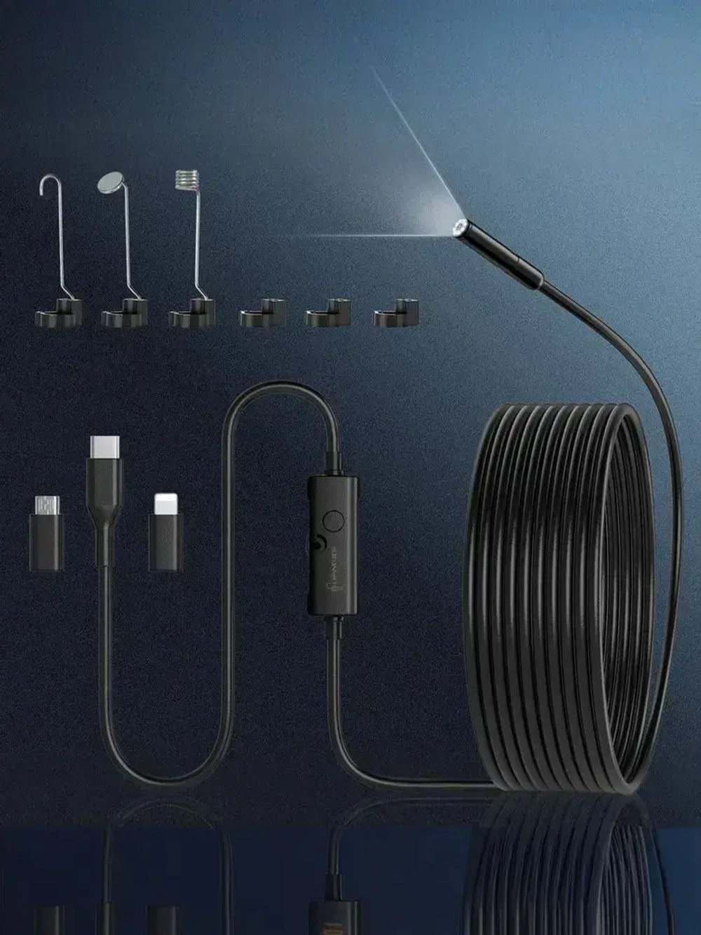 Двойная камера Видеобороскоп для смартфона, 5M, подходит для Android/IOS/планшетов, питание от USB, используется для исследования узких мест