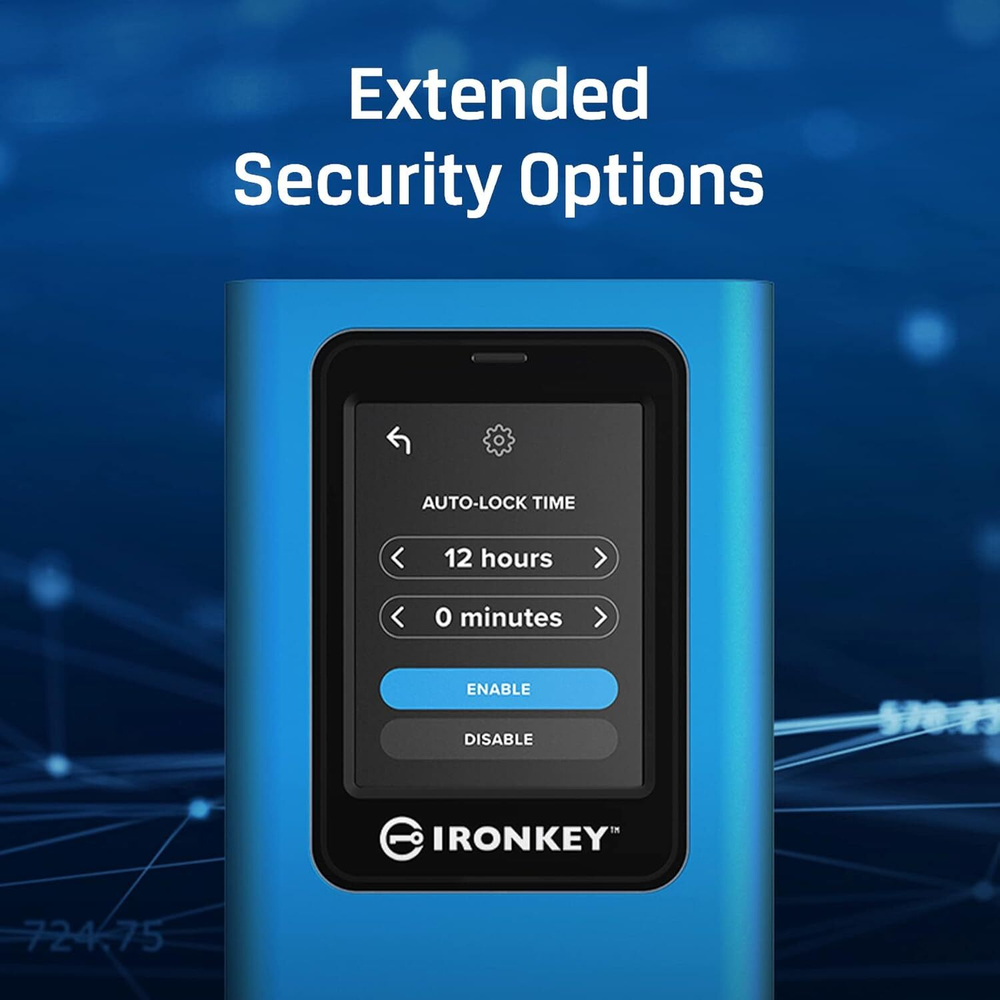 Kingston IronKey Vault Privacy 80 960GB — Зашифрованный внешний SSD с сенсорным экраном FIPS 197 сертификация и защита от несанкционированного доступа