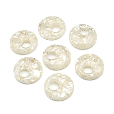 02210 Подвеска бублик акрил с перламутром 20*6мм