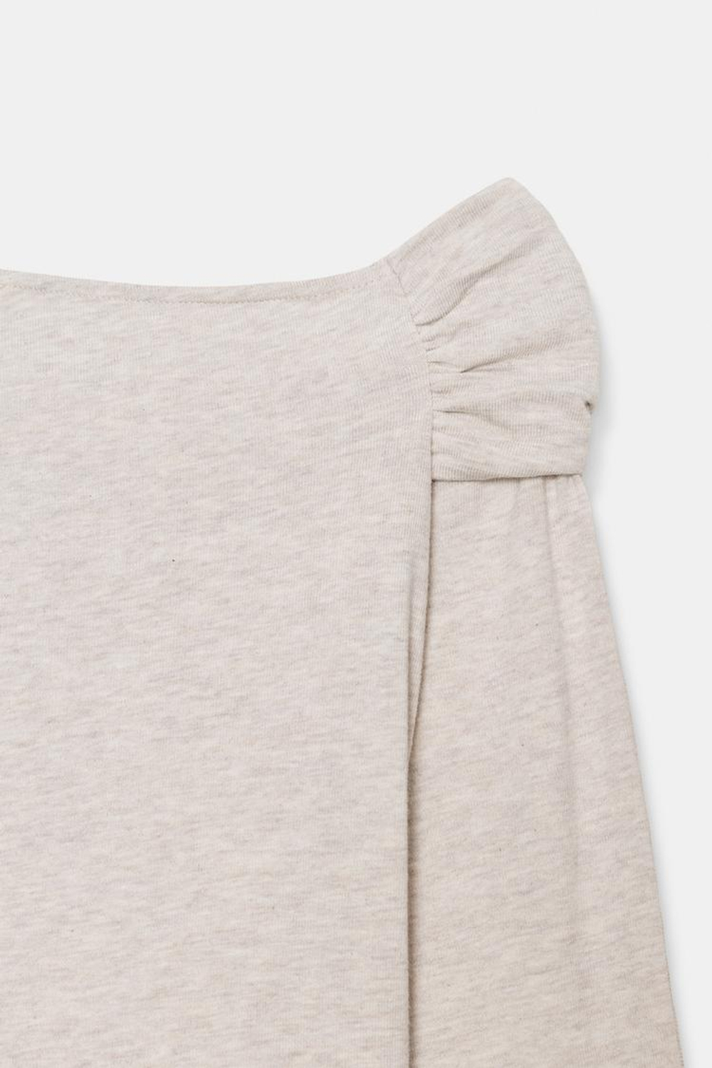 ZARA ТОП С АСИММЕТРИЧНЫМ ВЫРЕЗОМ, БЕЖЕВЫЙ МЕЛАНЖ