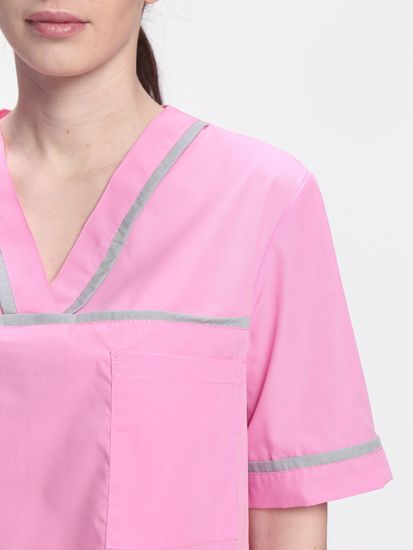 Костюм женский "Ирис" брюки (ярко-розовый/серый)