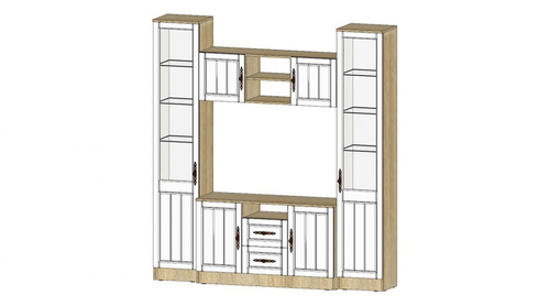 Центральная секция Виктория Дуб Сонома / Белое дерево