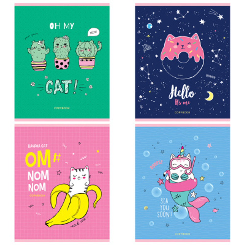 Тетрадь 48л., А5, клетка ArtSpace "Рисунки. Trendy meow" И