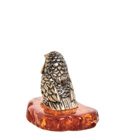 Народные промыслы AM-1252 Фигурка «Совушка» (латунь, янтарь)