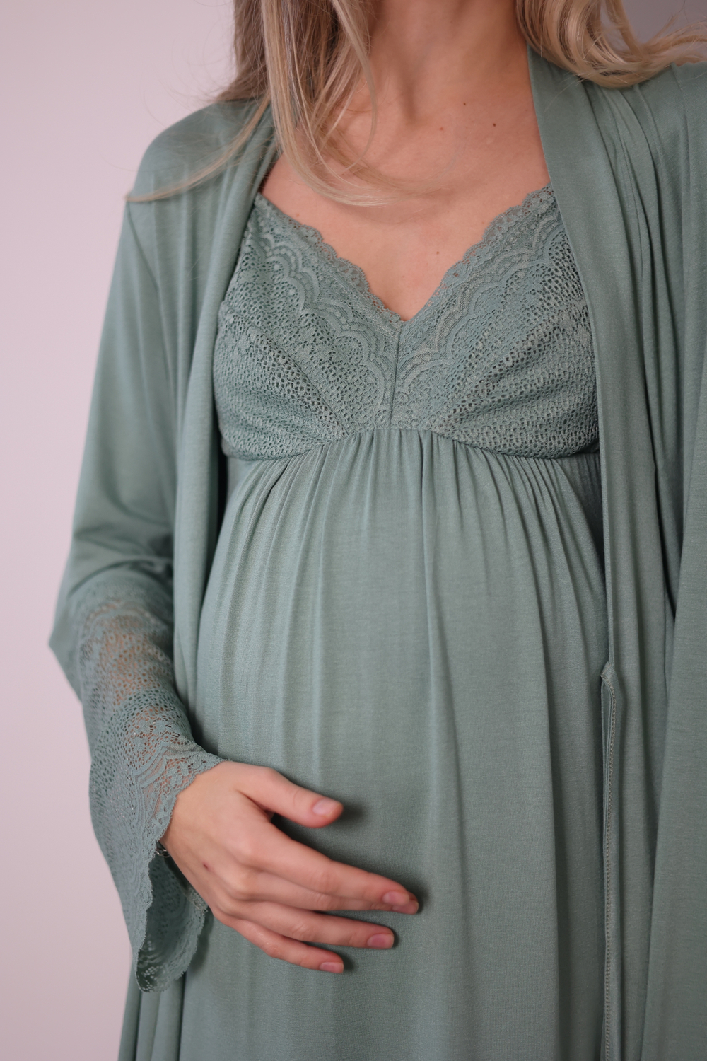 Комплект тройка для беременных и кормящих, пижама TO102-3; цвет: оливковый