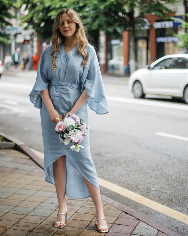 Платье, цвет голубое, Италия