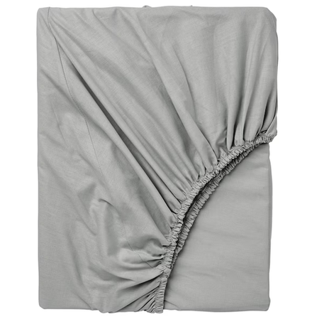 ДВАЛА DVALA Простынь на резинке, светло-серая, 160x200 см