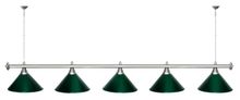 Лампа STARTBILLIARDS 5 пл. (плафоны антик медь,штанга коричневая,фурнитура золото)
