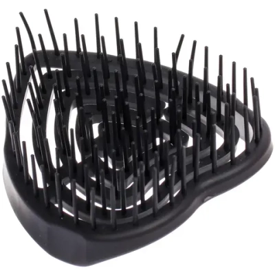 Расческа массажная компактная для влажных волос «МИРА», цвет черный, 8,5*9см (PVC коробка)