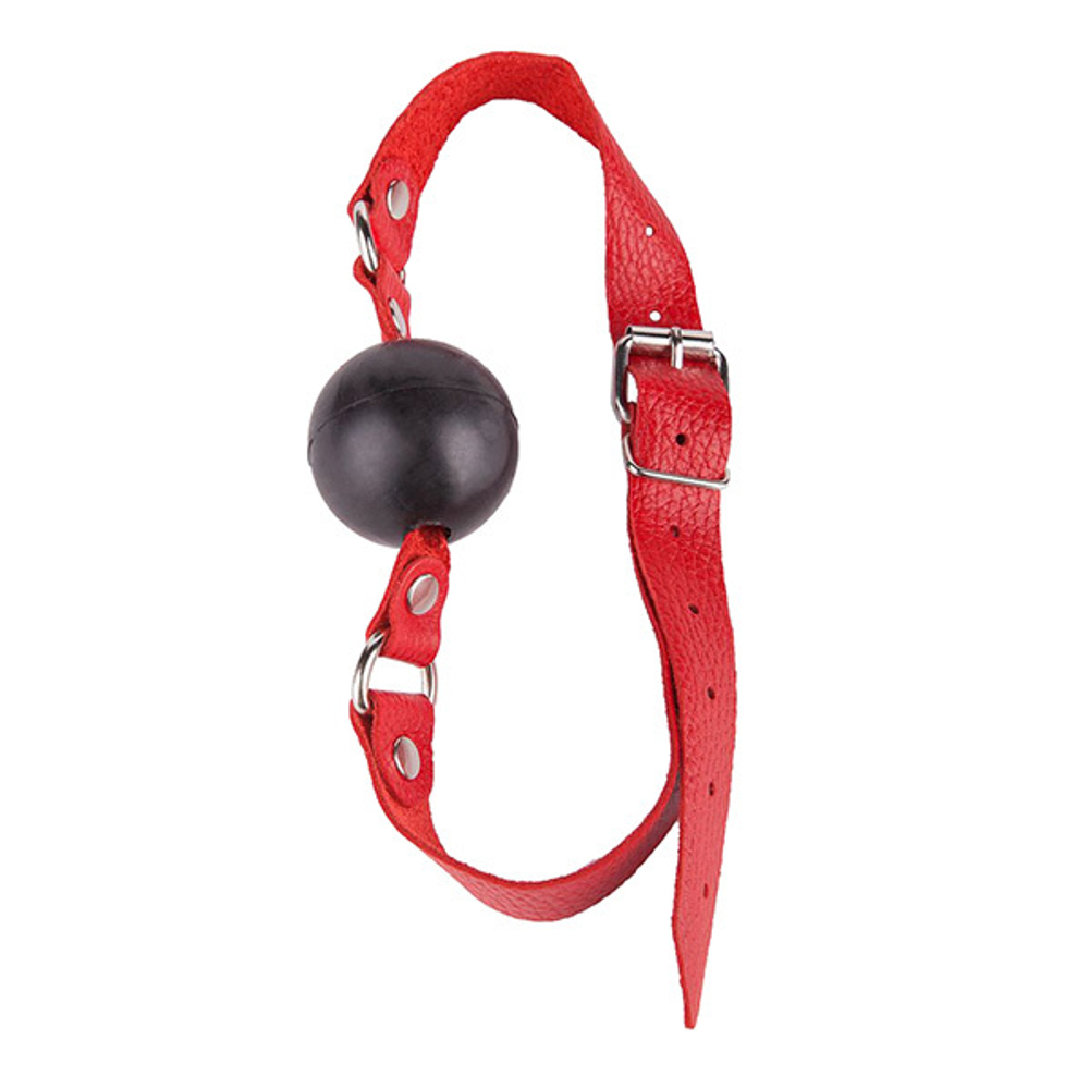Кляп-шар 4см с красным кожаным ремешком Sitabella BDSM Accessories 3091-2