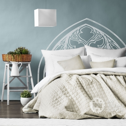 Комплект штор и покрывала под лен КАННИ (арт. BL10-275-02) - бежевый