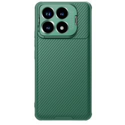 Чехол зеленого цвета от Nillkin для Xiaomi Poco F6 Pro с металлической крышкой и встроенным круглым магнитом MagSafe, серия CamShield Prop Magnetic (Camera-visible Version)