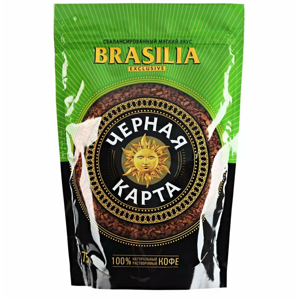 Кофе растворимый Черная Карта Brasilia 75 гр м/уп