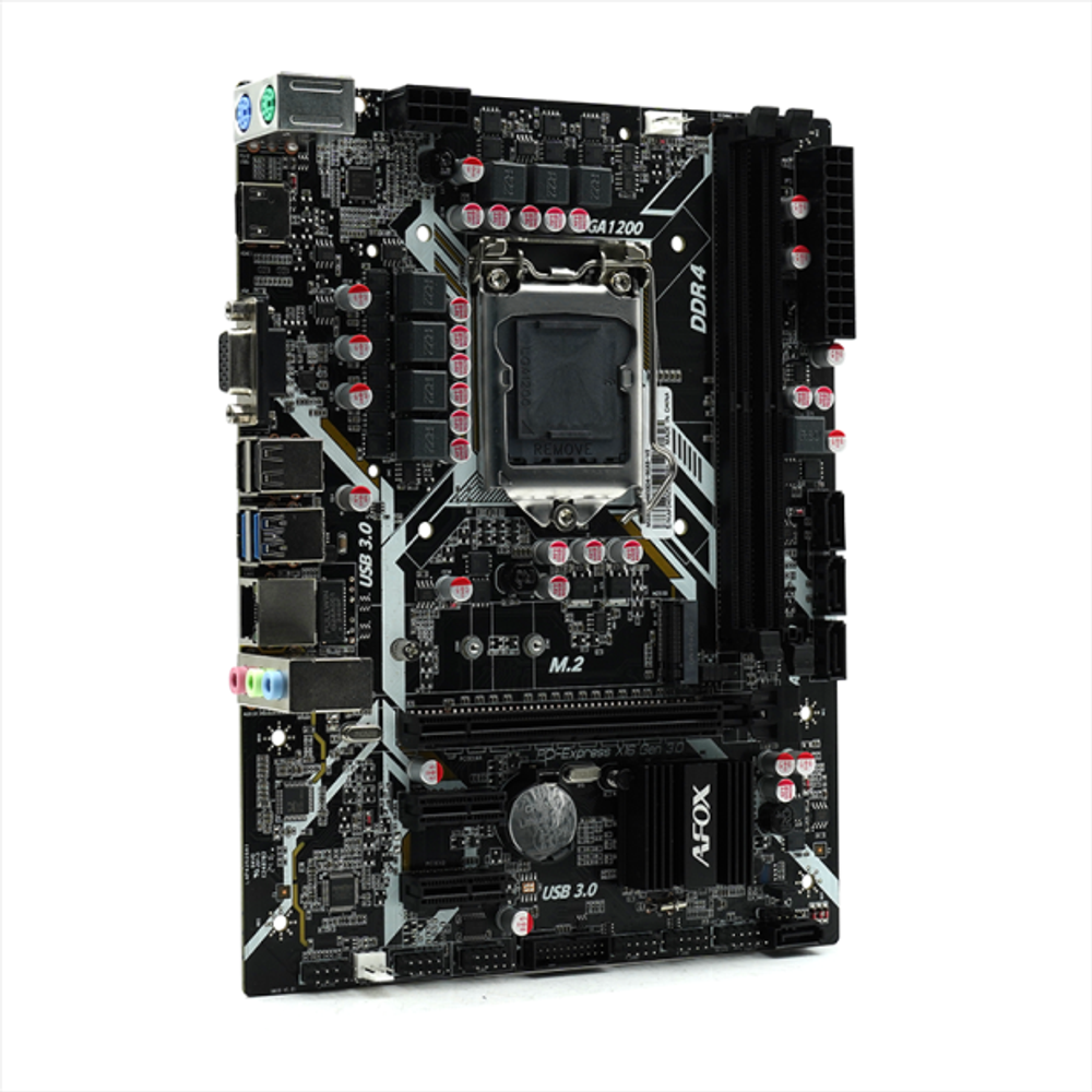 Материнская плата AFOX IH410D4-MA5-V4, Socket1200, mATX, Retail, 2xDDR4, PCIe3.0, 1xM.2, GLAN, 2xPS/2, 6xUSB2, 4xUSB3, VGA, HDMI