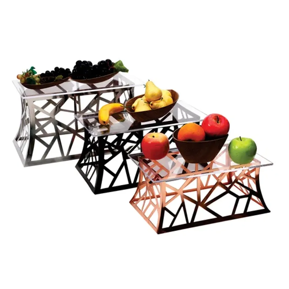 Подставка фуршетная стойка 35*22*15 см. прямоуг. Tower Cutouts нерж. P.L. Proff Cuisine