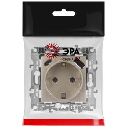 Розетка ЭРА Серия 12 12-4108-04 2P+E 16A-250В со шторками с USB type-A+C 5В-3А шампань