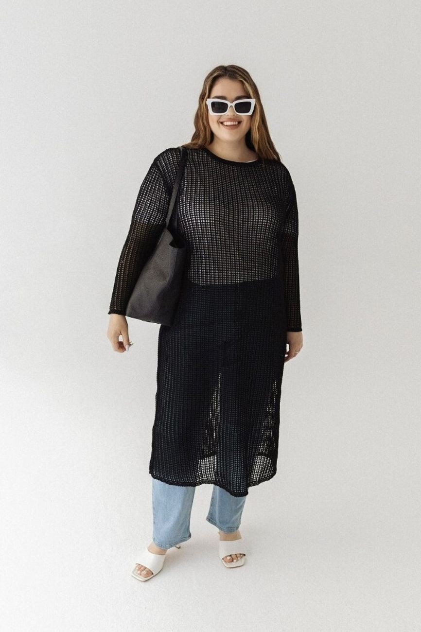 Платье кроше, черный