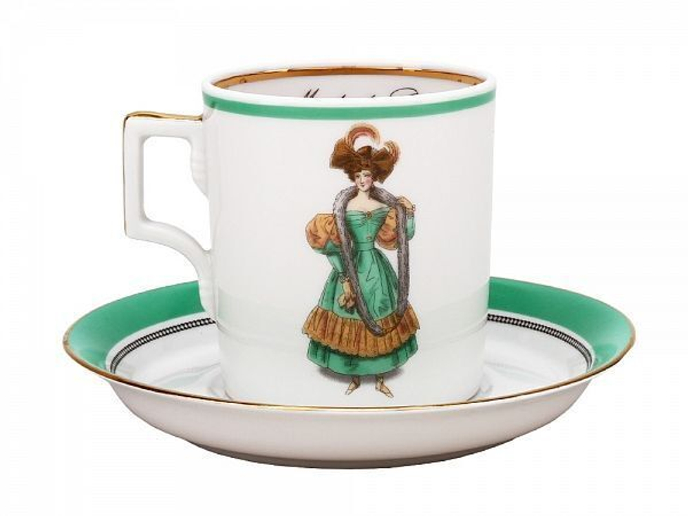 Чашка с блюдцем чайная в подарочной упаковке ф. Гербовая рис. Modes de Paris