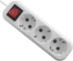 Kronus Удлинитель сетевой 5 м 3 розетки с выключателем и заземлением