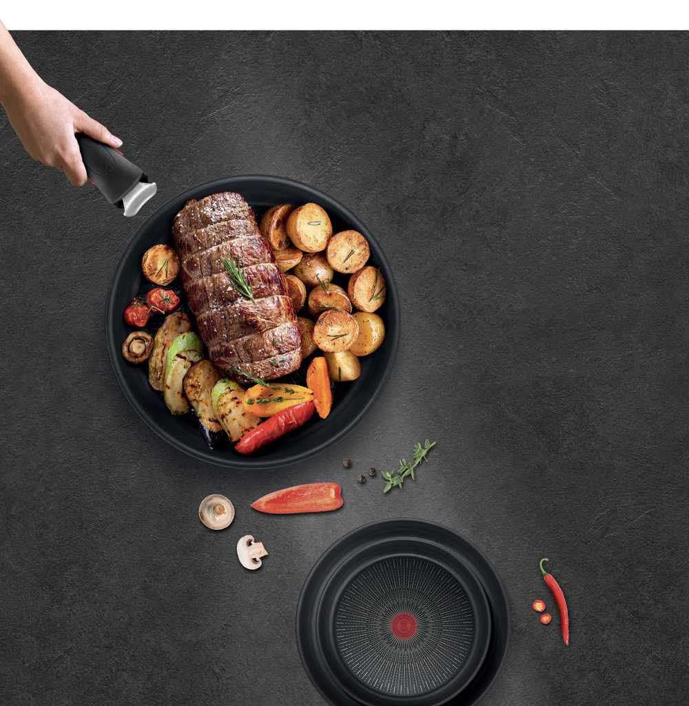 Набор посуды со съемной ручкой Tefal Ingenio Exception Noir, L7639453, 12 предметов