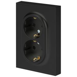Розетка ЭРА Arktik 16-2105-05 двойная с заземлением 2X2P+E Schuko со шторками 16А-250В антрацит | Эра Arktik