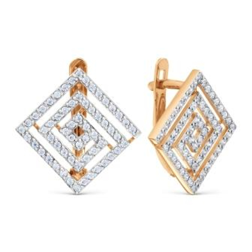 Серьги из золота с фианитами