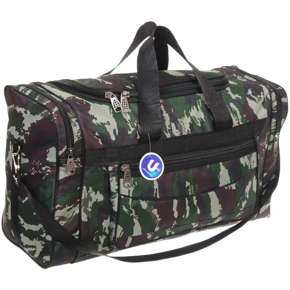 Сумка дорожно-спортивная «KANADA», цвет зеленый, хаки, 4 кармана, 27л, 60*34*25см (без лого)