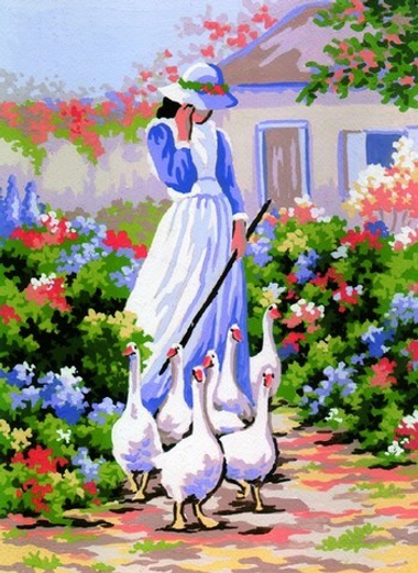 "Сельское утро"-6033 канва с рисунком