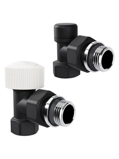 Набор термостатический угловой Royal Thermo Design 1/2"М30х1,5 (Черный)