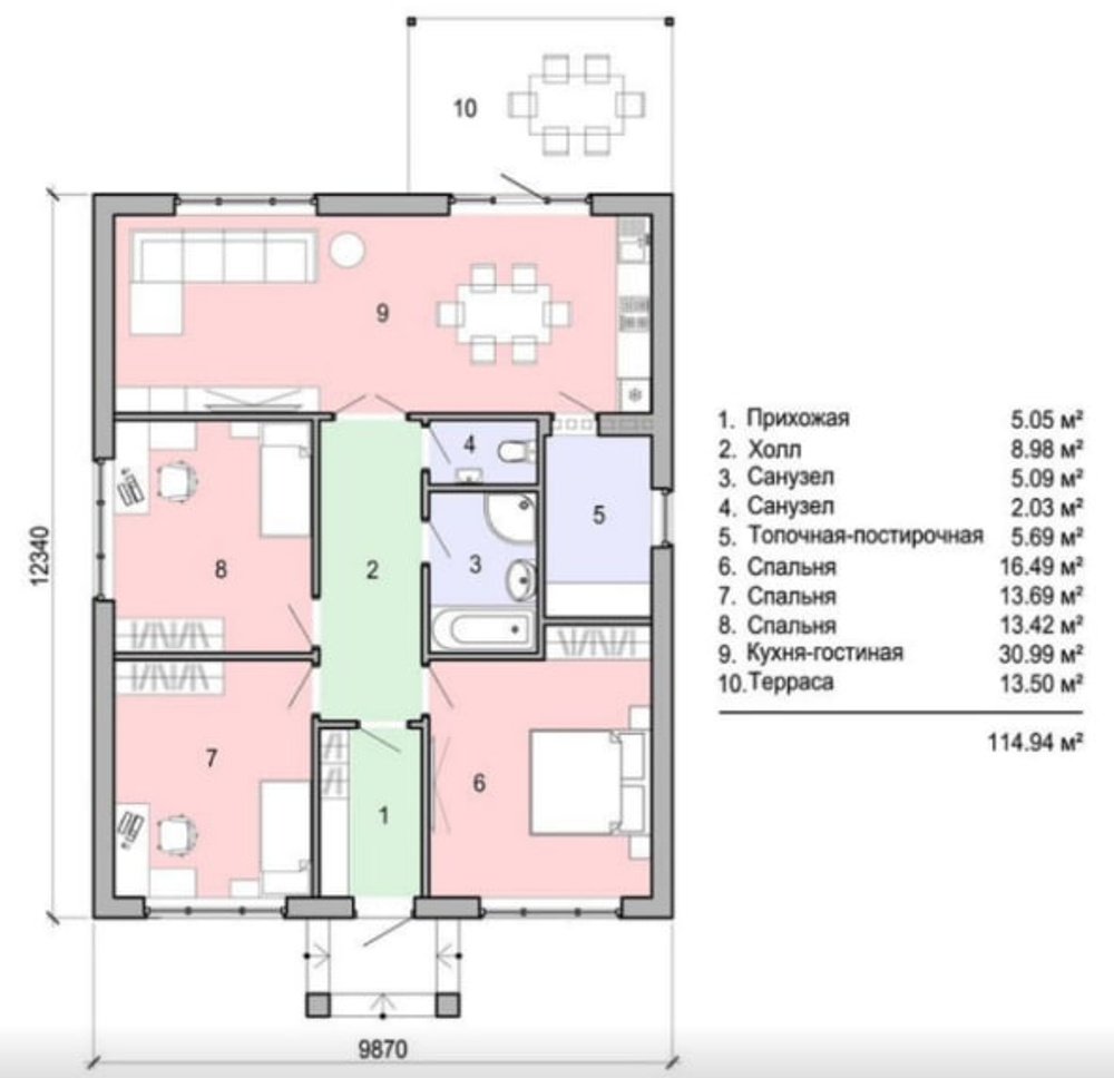 Проект Дома 114,93 кв. м К-118