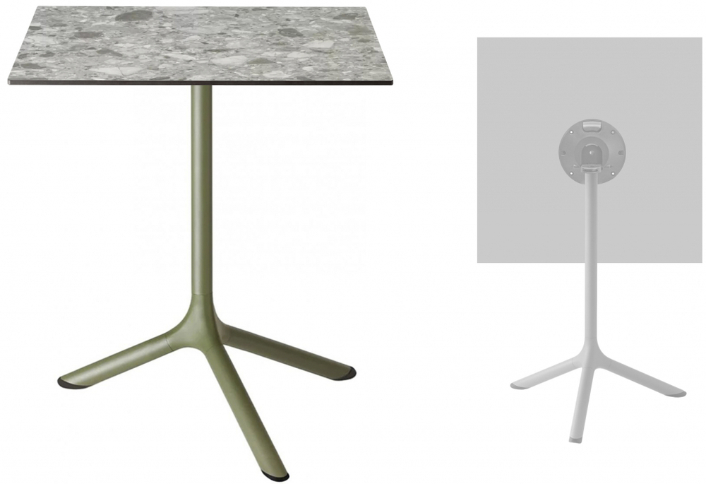 Стол ламинированный обеденный складной Scab Design Tripe Folding, оливковый, зернистый