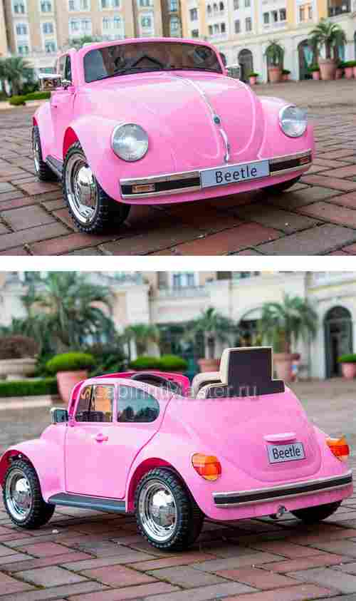 Детский электромобиль "Volkswagen Beetle"  JE1818 12V, розовый
