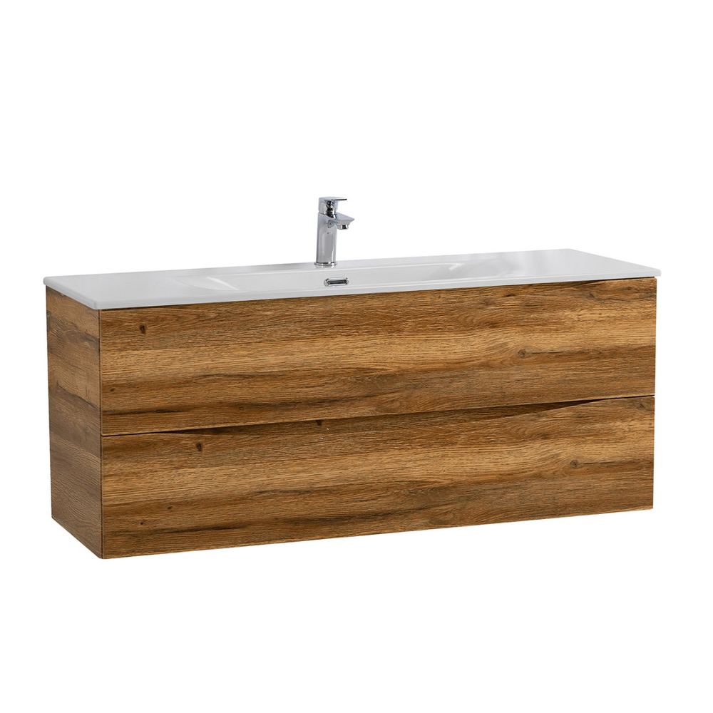 Тумба с раковиной подвесная BelBagno MARINO-CER-N-1200-2C-SO-RR-P Rovere Rustico, раковина белая BB-8099-120