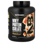 NutraBio, изолят сывороточного протеина, со вкусом ванили и карамели, 2268 г
