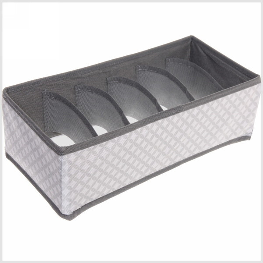 Кофр - органайзер для хранения вещей «ЭКЛАТТ», цвет пыльно - серый, 6 отделений, 32*16*10см