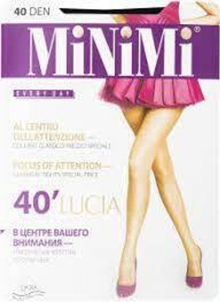 MiNiMi LUCIA колготки класс. с шортиками 40 den nero р.5 (XL)