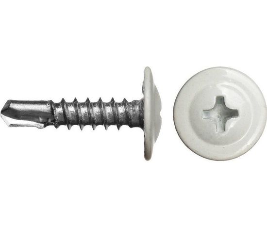 Саморез п/с сверло с п/ш RAL 9003 4,2х16 (Белый)