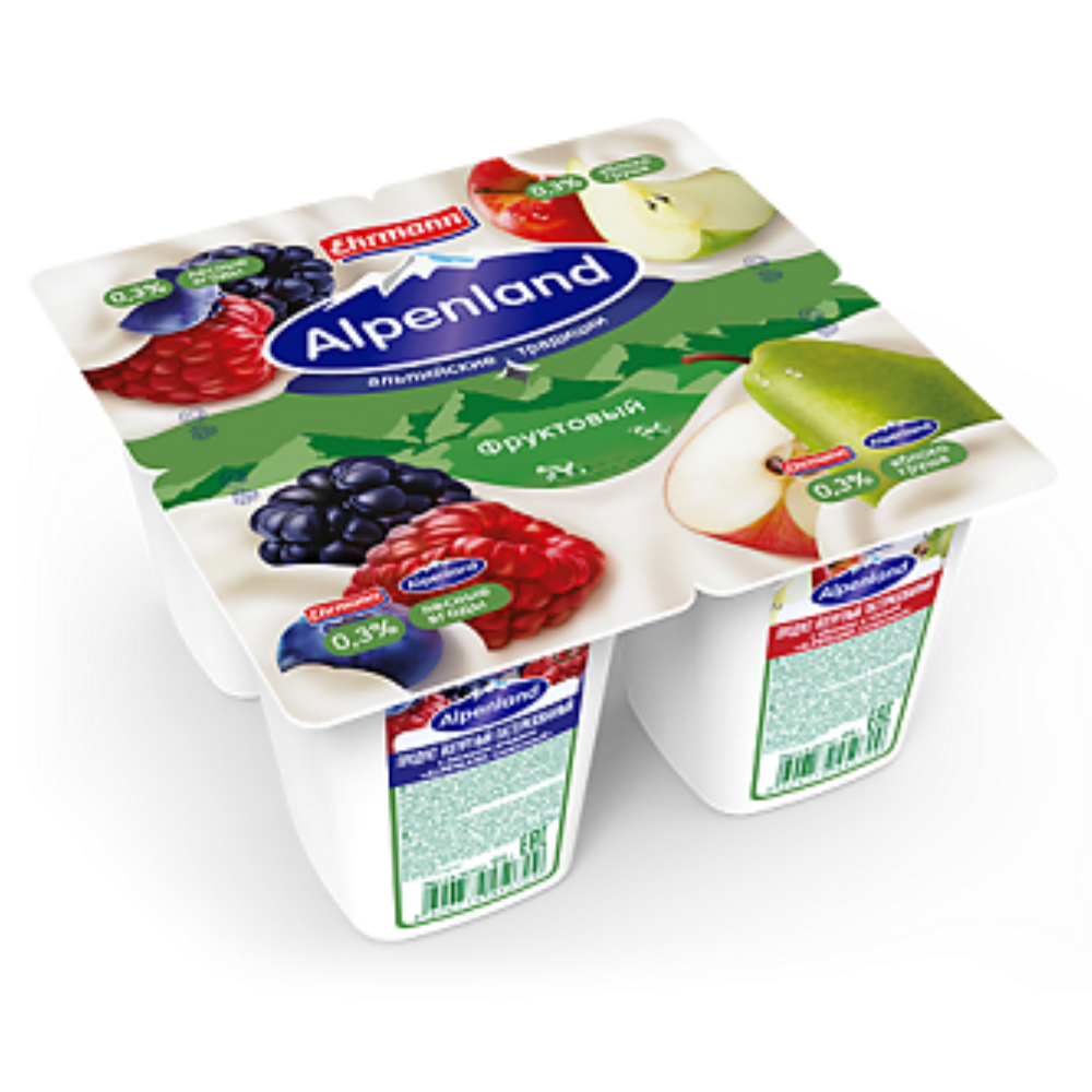 Йогурт Alpenland Лесные ягоды/Яблоко груша 0,3% 95 гр