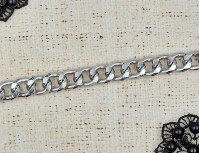 Цепь металл, 81 гр/м, р. звена 16х12 мм, никель