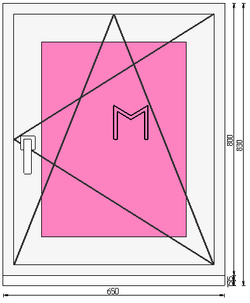 Пластиковое окно 800 х 650 ТермА Эко + Москитная сетка