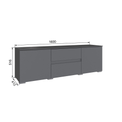 Тумба под телевизор Плейона, Графит серый