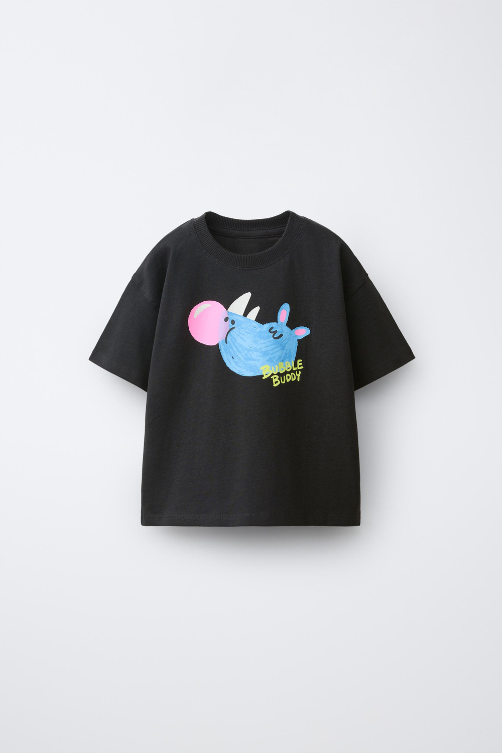 ZARA ФУТБОЛКА С АНИМАЛИСТИЧЕСКИМ ПРИНТОМ, АНТРАЦИТОВО-СЕРЫЙ