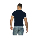 Черная футболка с контрастным принтом (Размер: L) (Цвет: черный)