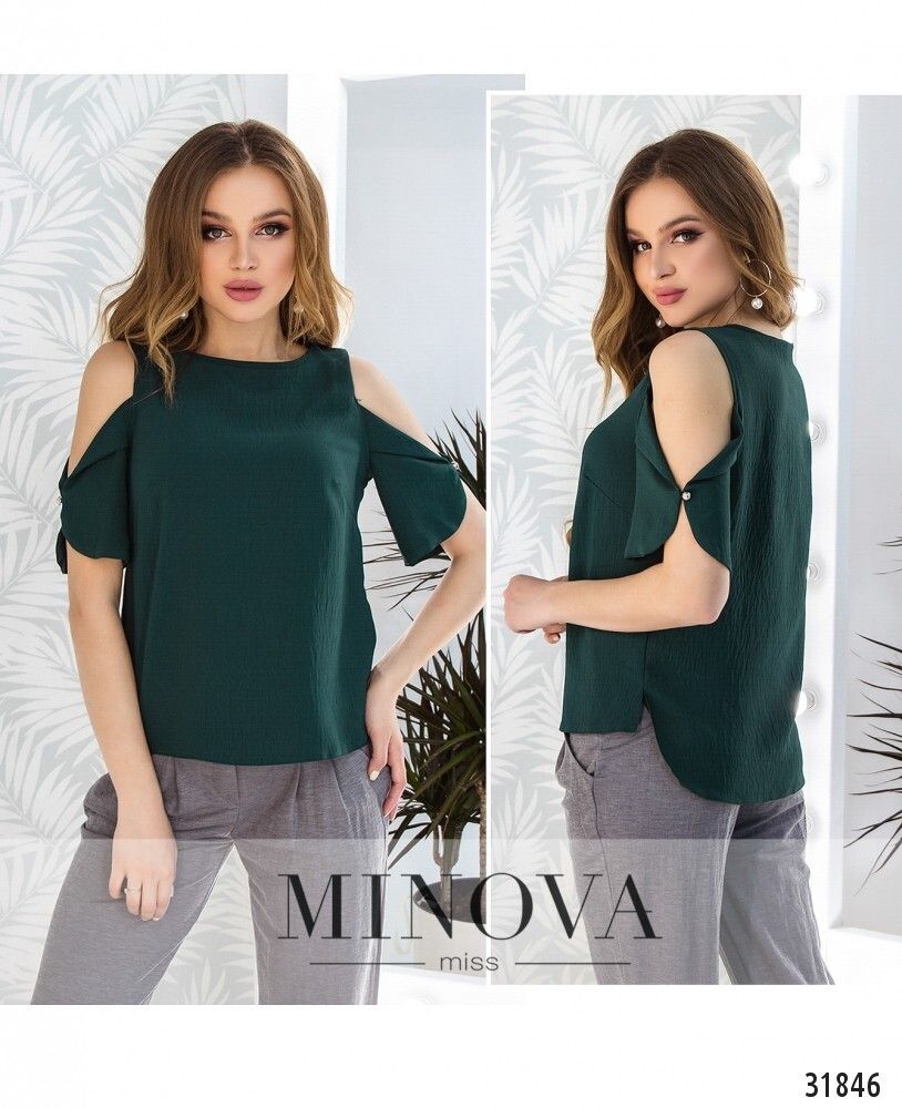 Блуза 4087н-темно-зеленый Minova