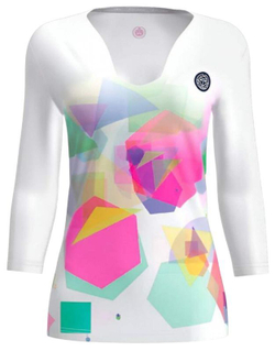 Женская теннисная футболка с длинным рукавом Bidi Badu Kaleido V-Neck