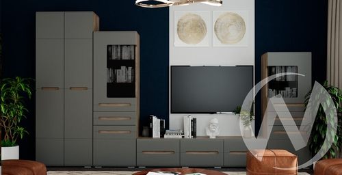 Гостиная "Наоми" (дуб каньон/графит)