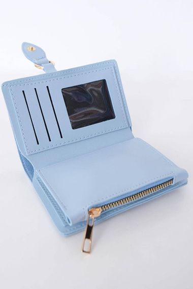 Qadın üçün dəri pul qabı portmone mavi  F8 ADX-0000024117