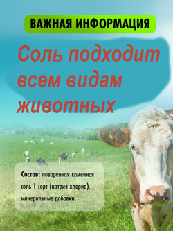 Соль для животных лизунец кормовая для имуннитета витамины